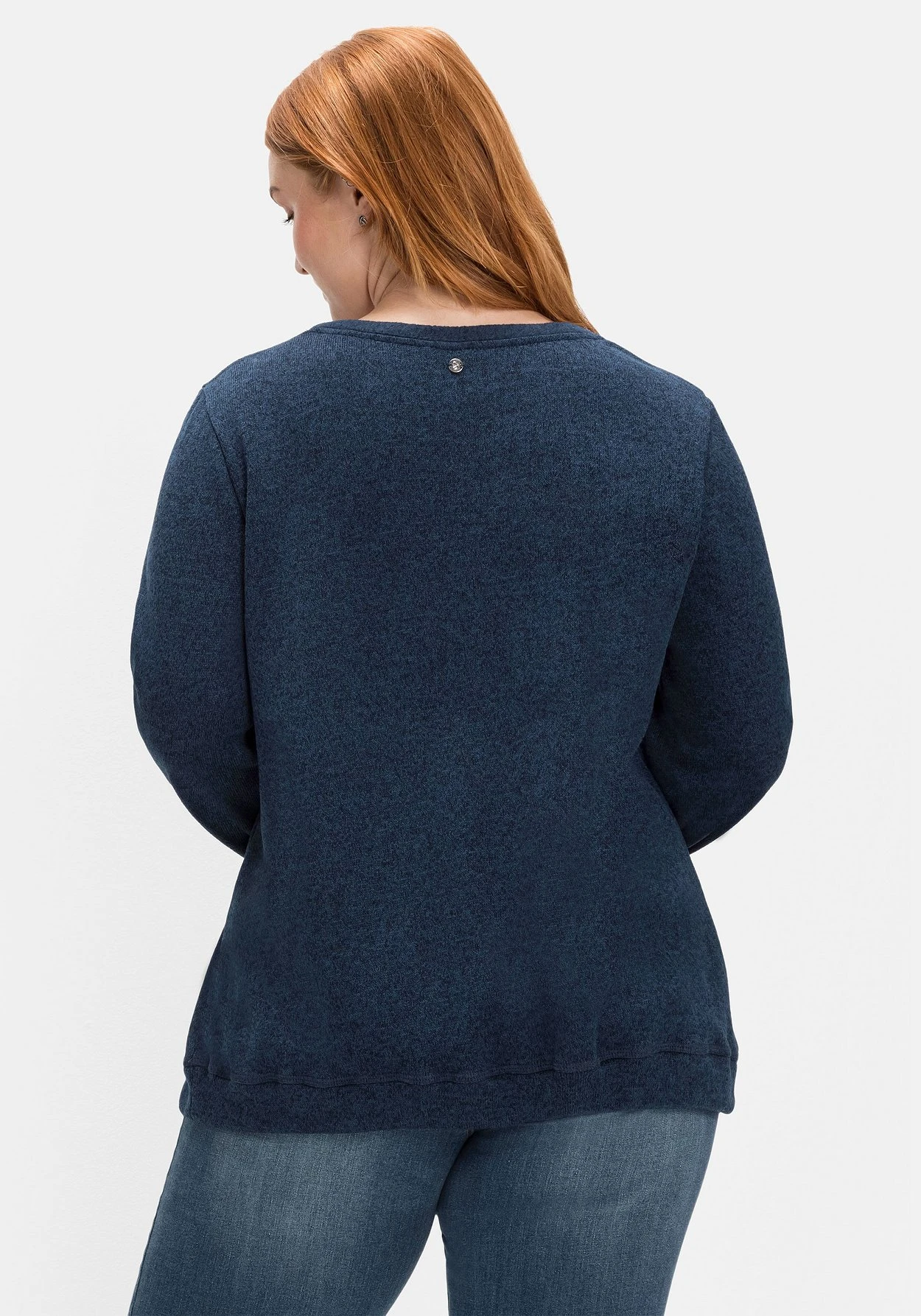 Sheego Sweatshirt Aus Strickfleece, Mit Saum-Tunnelzug – Bild 2
