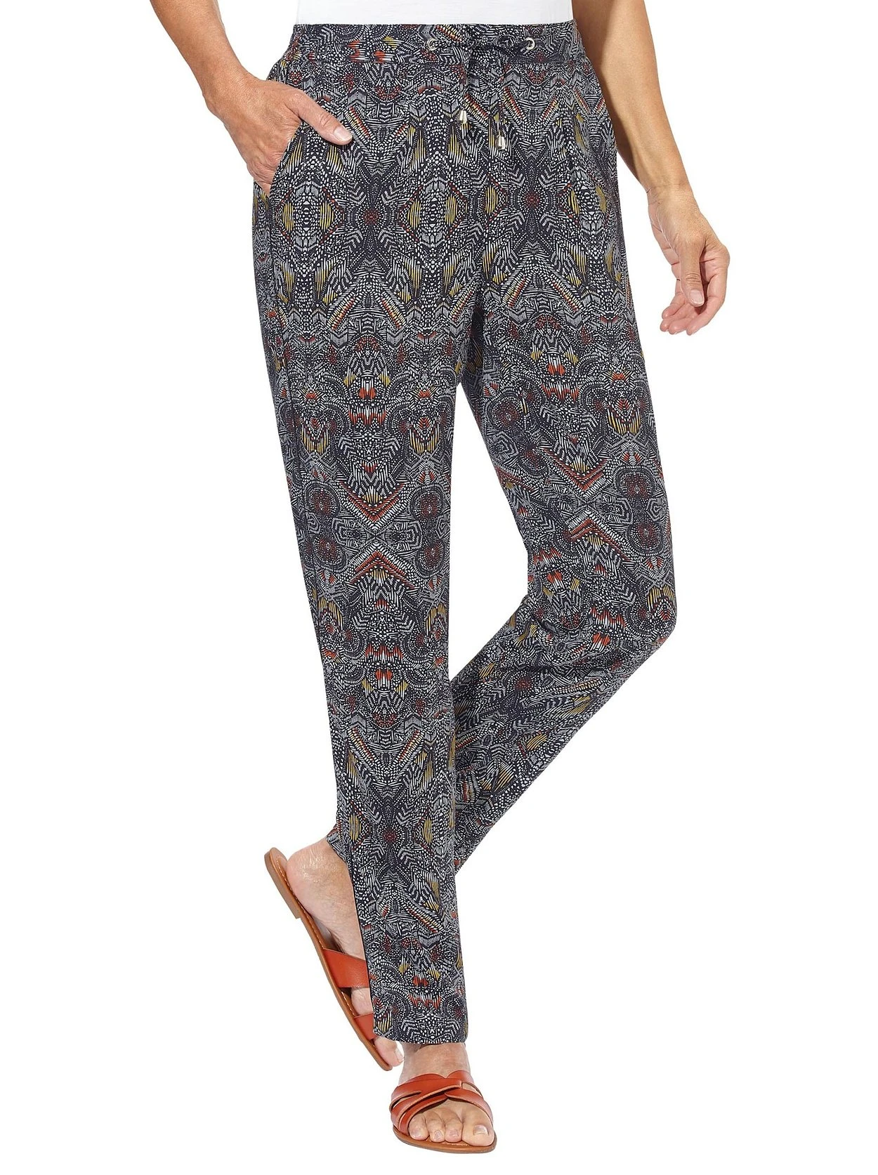 Witt Hose Mit Ethnoprint Und Elastischem Bund