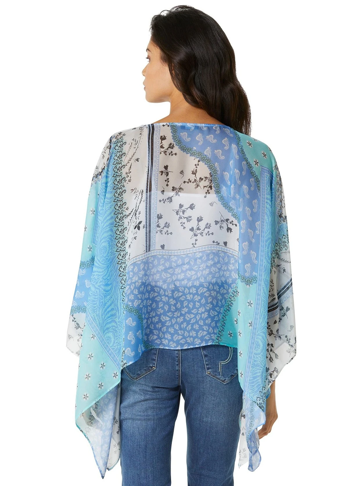 Witt Tunika Im Poncho-Stil Mit Zipfelsaum, Aus Reiner Seide – Bild 2