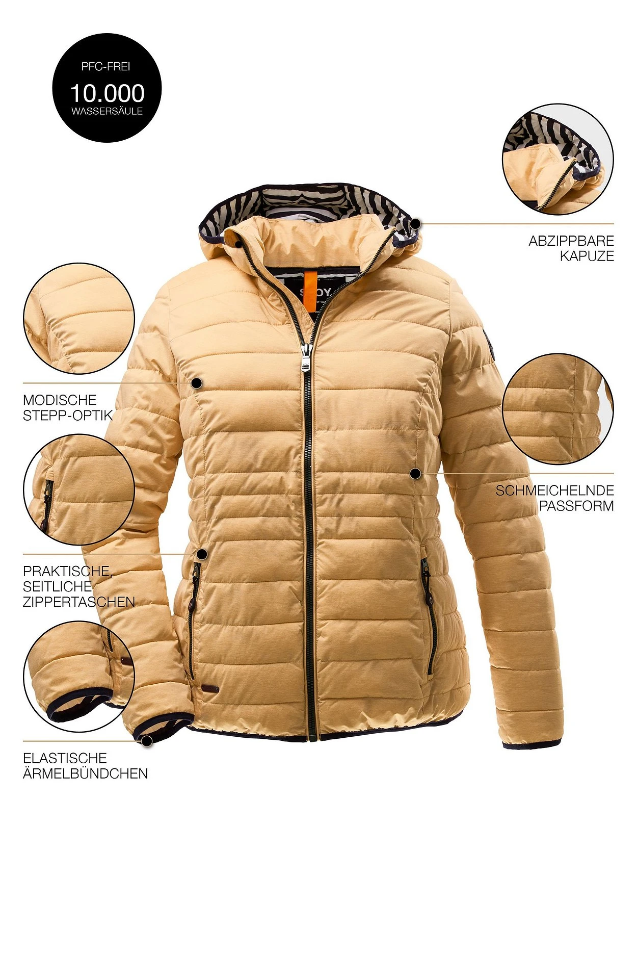 Leichte Steppjacke Mit Abzippbarer Kapuze – Bild 4