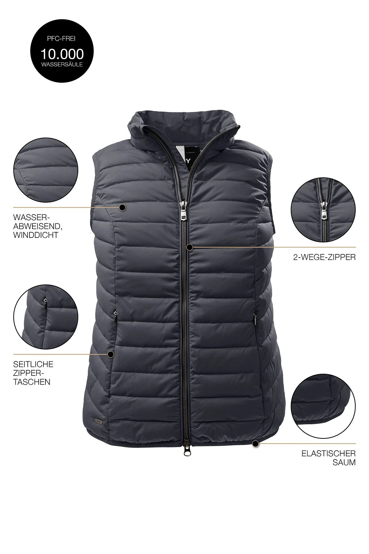 Steppweste Mit Stehkragen Und 2-Wege-Zipper – Bild 6