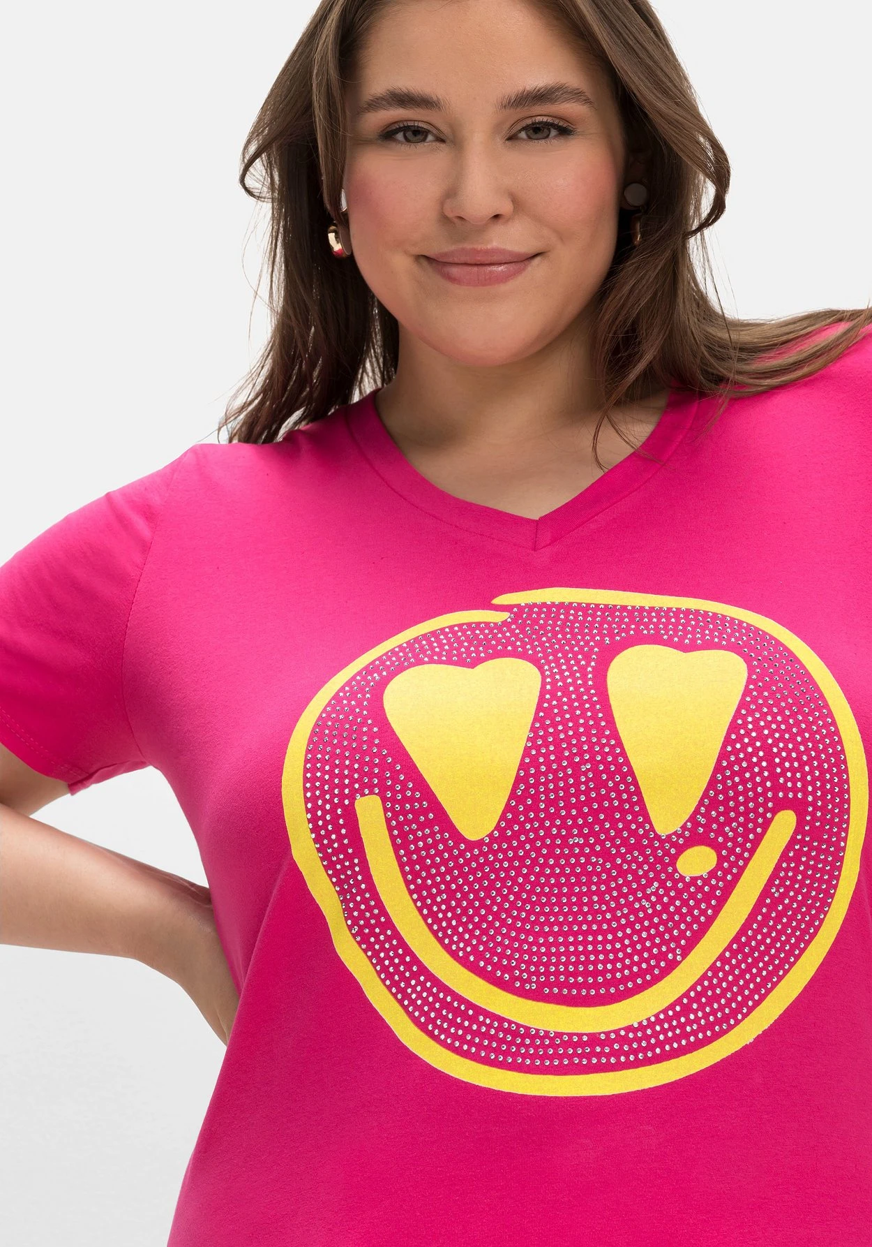 T-Shirt Mit Neon-Frontprint, Elastische Qualität – Bild 5