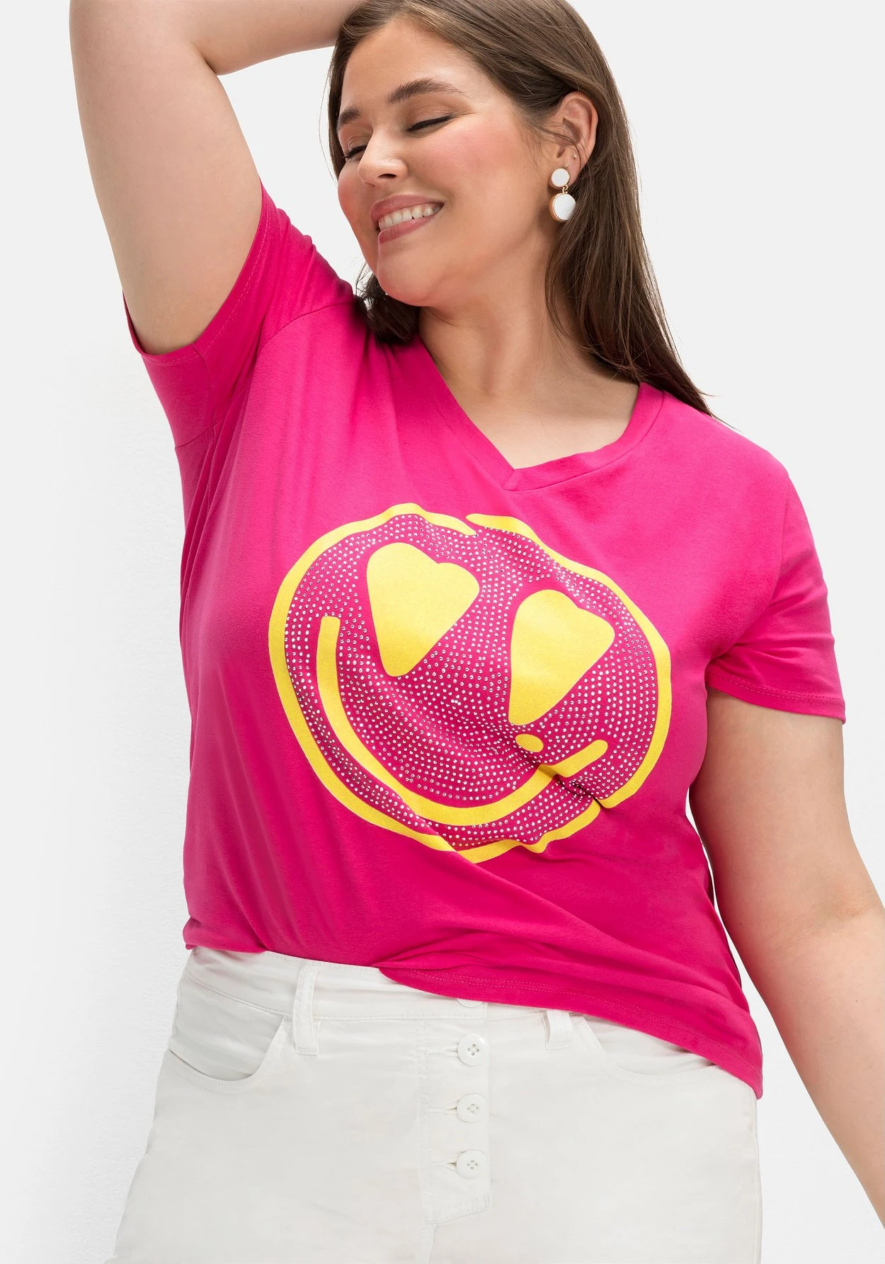 T-Shirt Mit Neon-Frontprint, Elastische Qualität – Bild 6