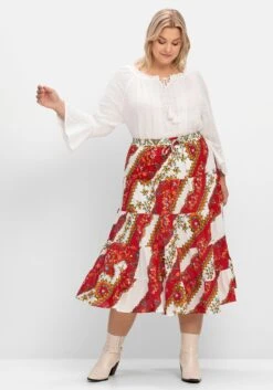 Maxirock Mit Stufen Und Alloverdruck