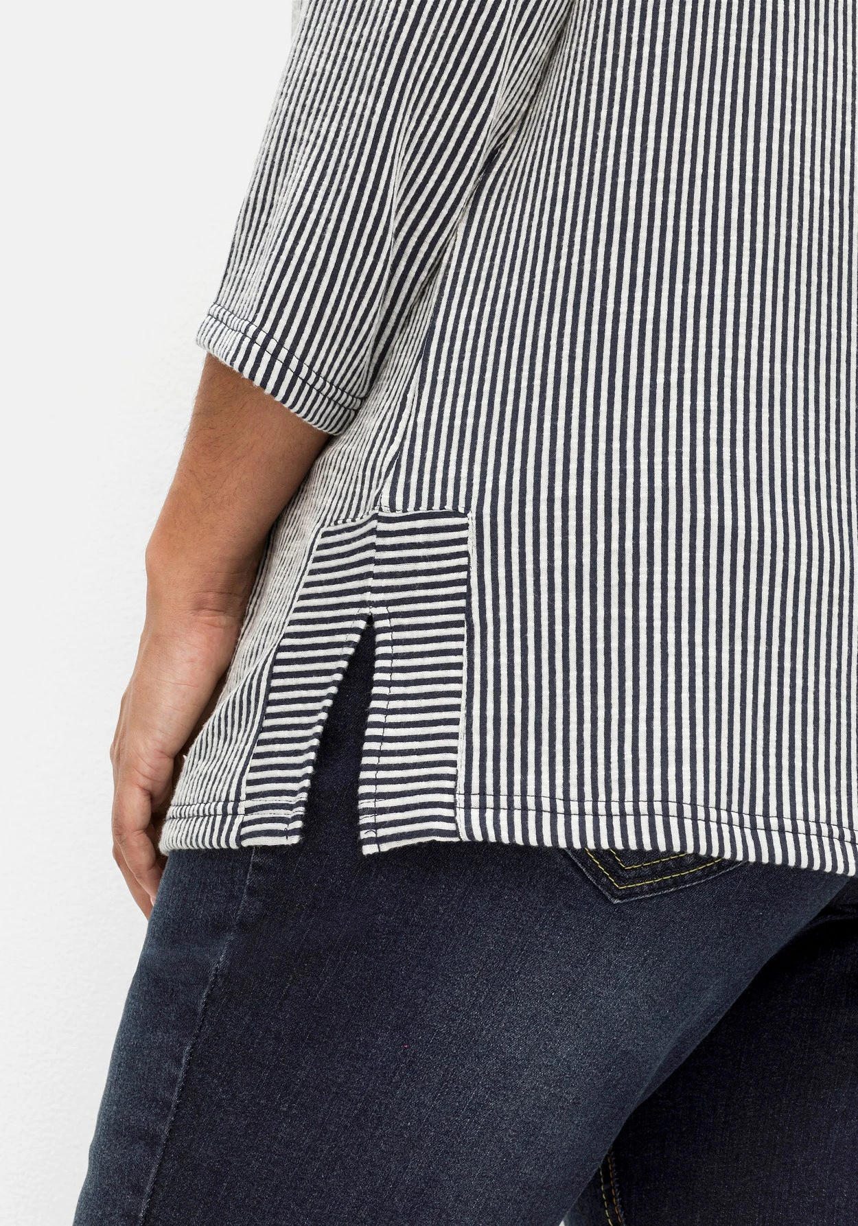 Sheego Gestreiftes Shirt Mit 3/4-Arm – Bild 5