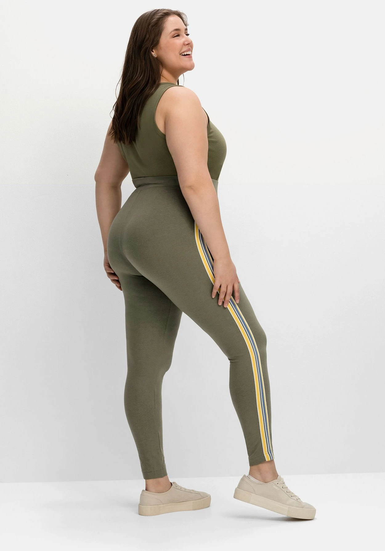 Sheego Leggings Mit Seitlichem Galonstreifen – Bild 2