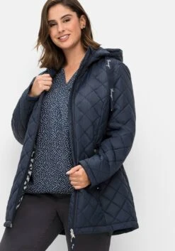 Sheego Steppjacke Mit Kapuze Und Bedrucktem Futter