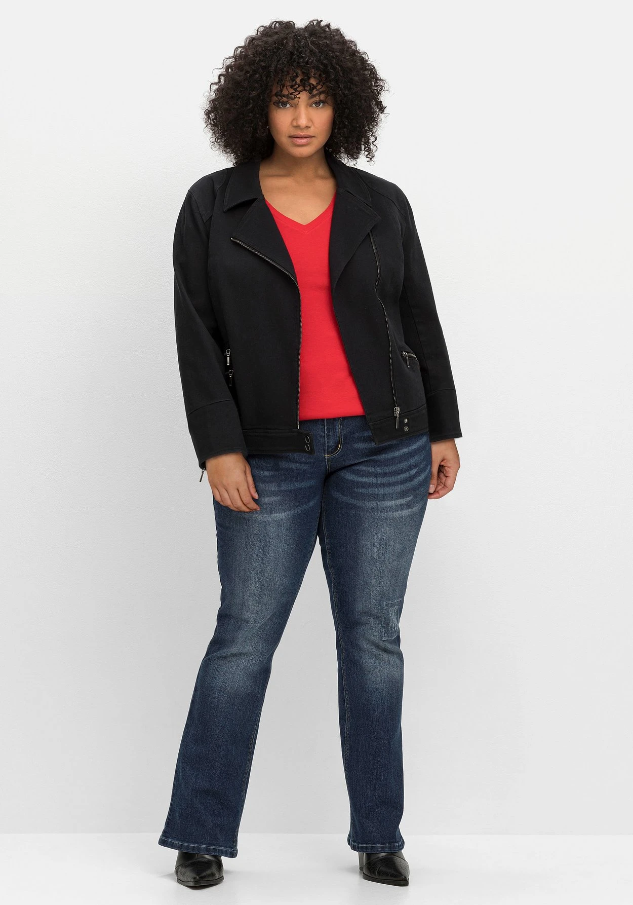 Twilljacke Im Biker-Stil, Mit Besticktem Rücken – Bild 5