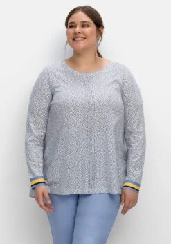 Sheego Langarmshirt In A-Linie, Mit Minimal-Alloverdruck