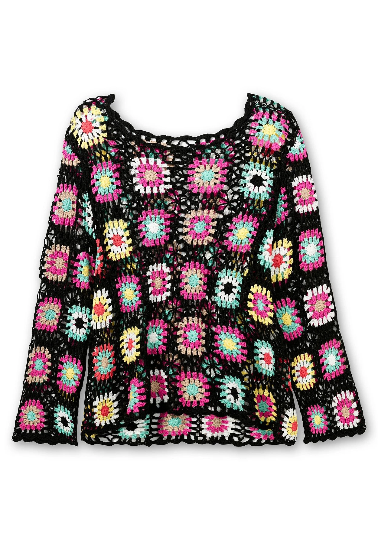 Handgearbeiteter Häkelpullover Im Crochet-Muster – Bild 3