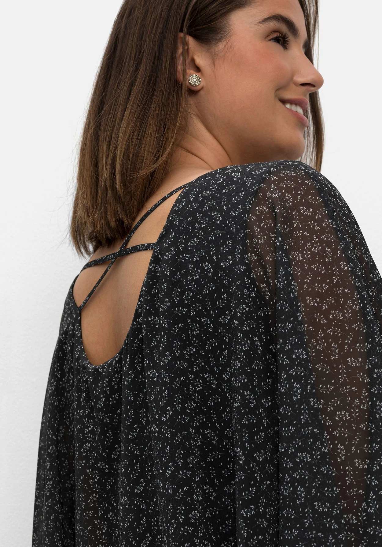 Sheego Tunika Im Poncho-Stil, Mit Minimal-Alloverdruck – Bild 5