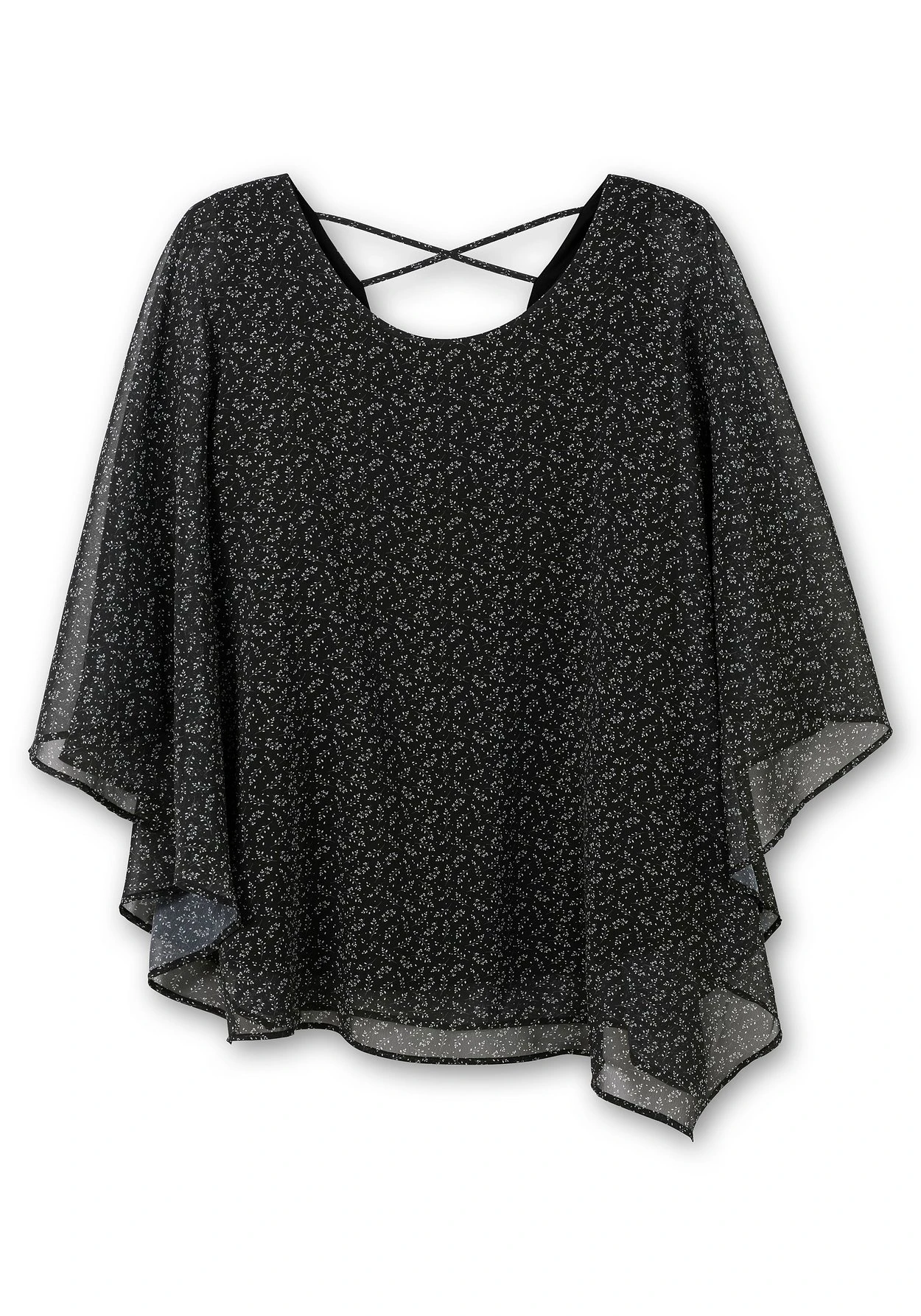 Sheego Tunika Im Poncho-Stil, Mit Minimal-Alloverdruck – Bild 3