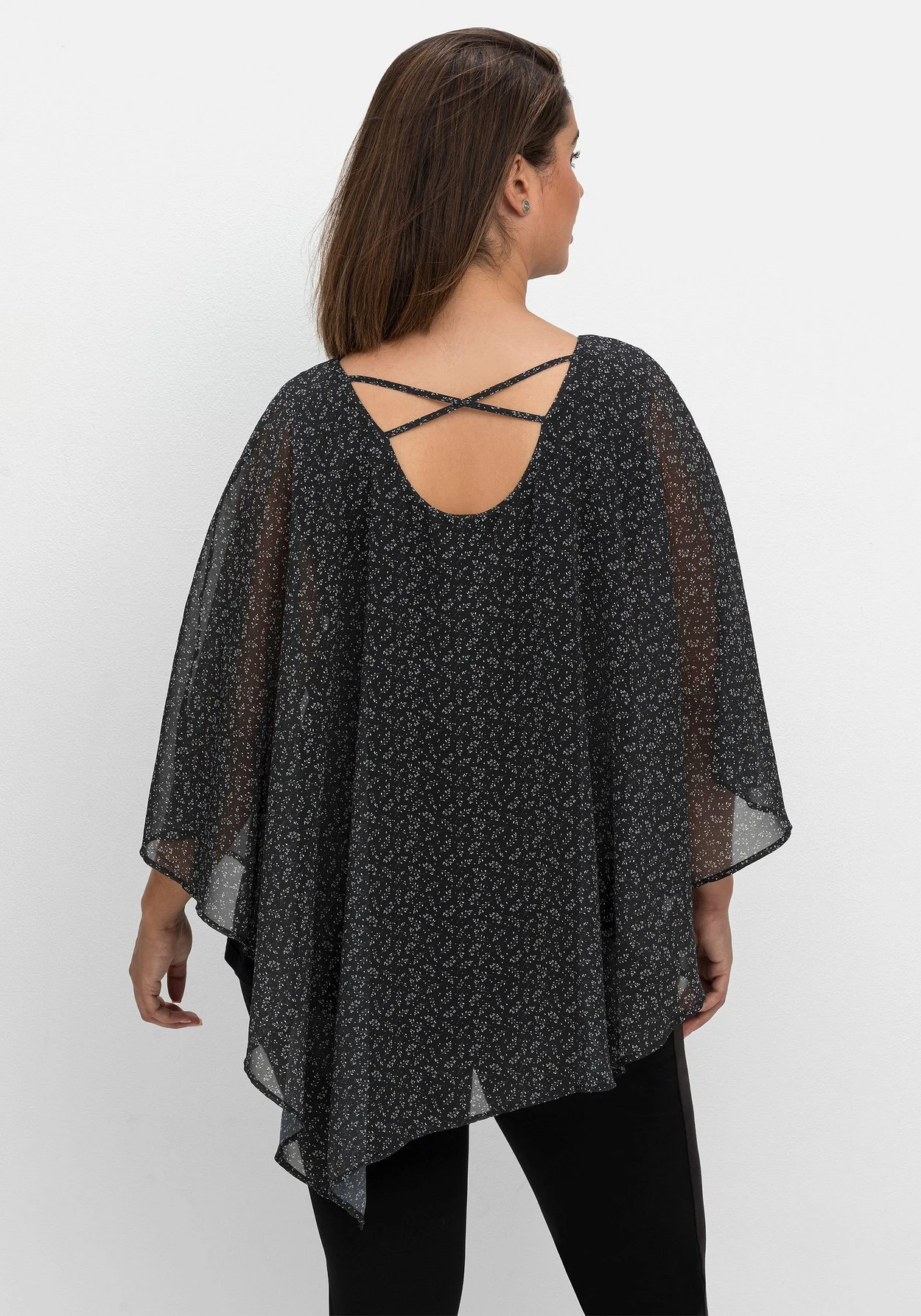 Sheego Tunika Im Poncho-Stil, Mit Minimal-Alloverdruck – Bild 2