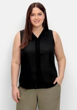 Sheego Top Mit V-Ausschnitt Und Häkelspitze