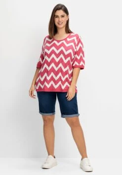 Sheego Schmale Jeans-Bermudas, Mit Gummibund