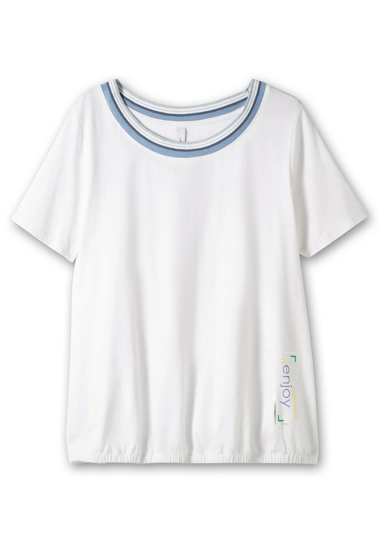 Sheego Shirt Mit Gestreifter Rippblende Und Gummizugbund – Bild 3