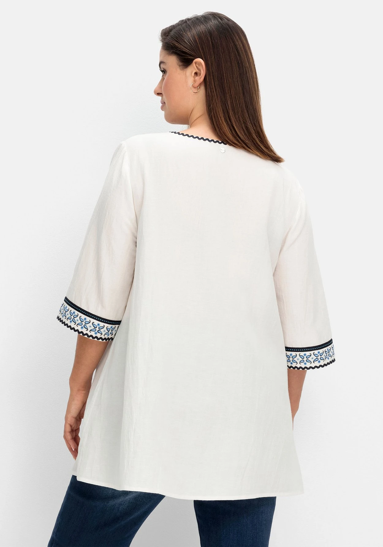 Sheego Bestickte Tunika Mit Leinen-Anteil – Bild 2