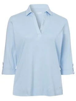 Shirt Mit Polokragen Und 3/4-Ärmel