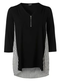 Tunika Mit Gestreiften Web-Einsätzen