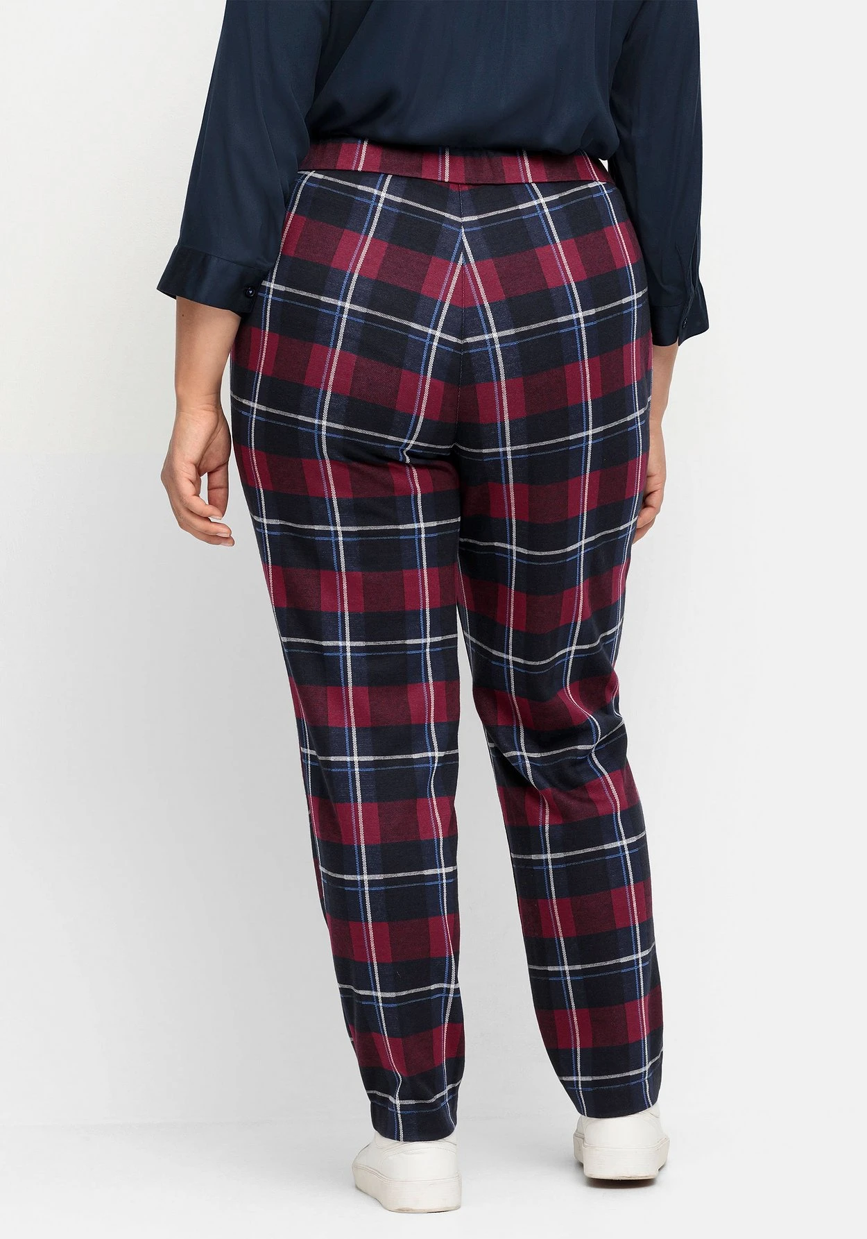 Sheego Karo-Joggpants Mit Stretchbund Und Bindeband – Bild 3