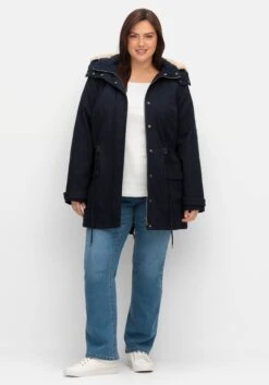 Sheego Warm Wattierter Parka Mit Taillen-Tunnelzug
