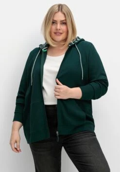 Sheego Sweatjacke Mit Kapuze, AusWaffelpiqué