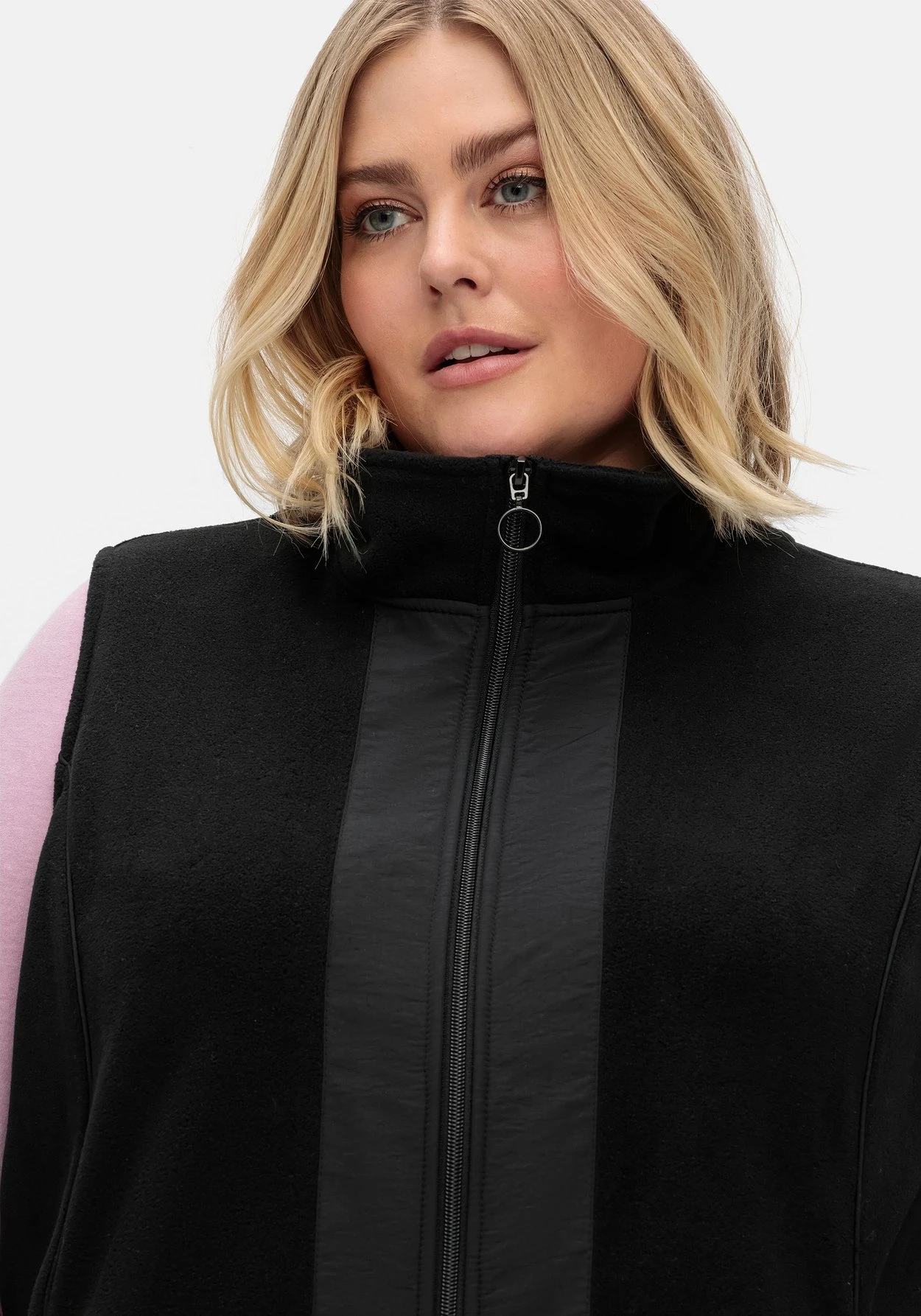 Sheego Fleeceweste Mit Stehkragen Und 2-Wege-Zipper – Bild 5