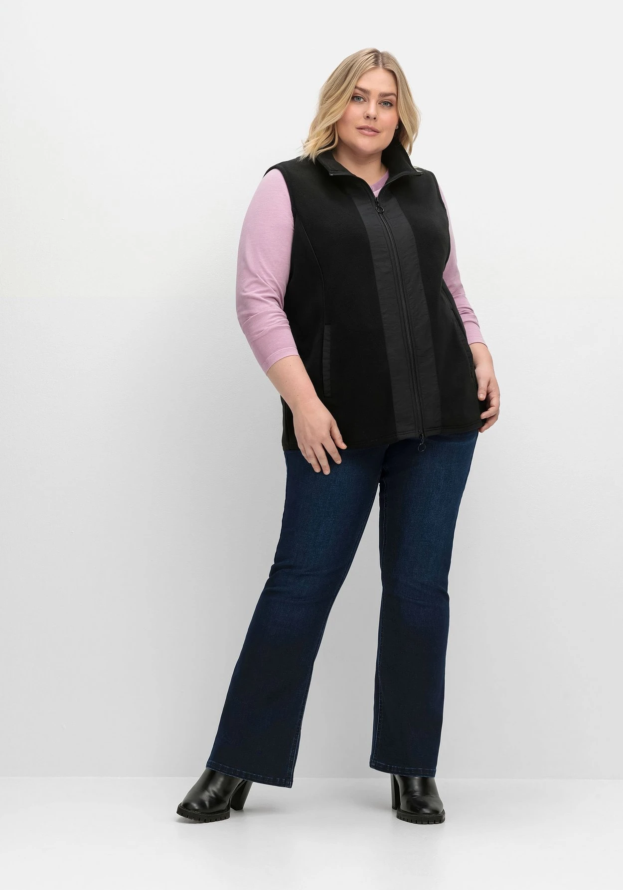 Sheego Fleeceweste Mit Stehkragen Und 2-Wege-Zipper – Bild 4