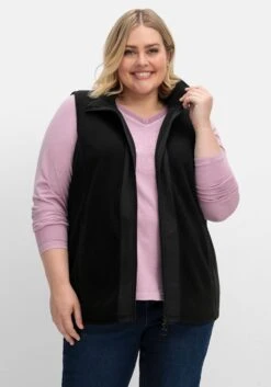 Sheego Fleeceweste Mit Stehkragen Und 2-Wege-Zipper