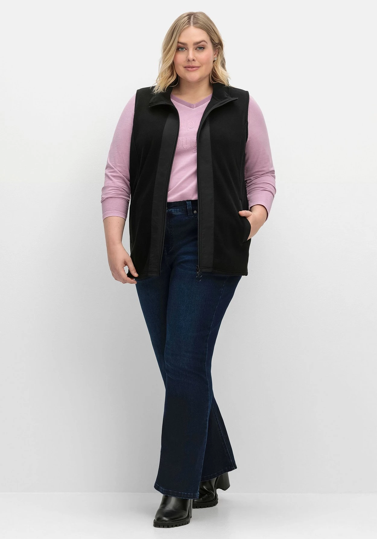 Sheego Fleeceweste Mit Stehkragen Und 2-Wege-Zipper – Bild 6