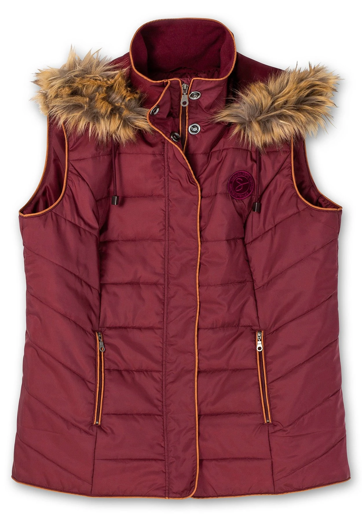 Sheego Steppweste Mit Abnehmbarer Fellimitat-Kapuze – Bild 3