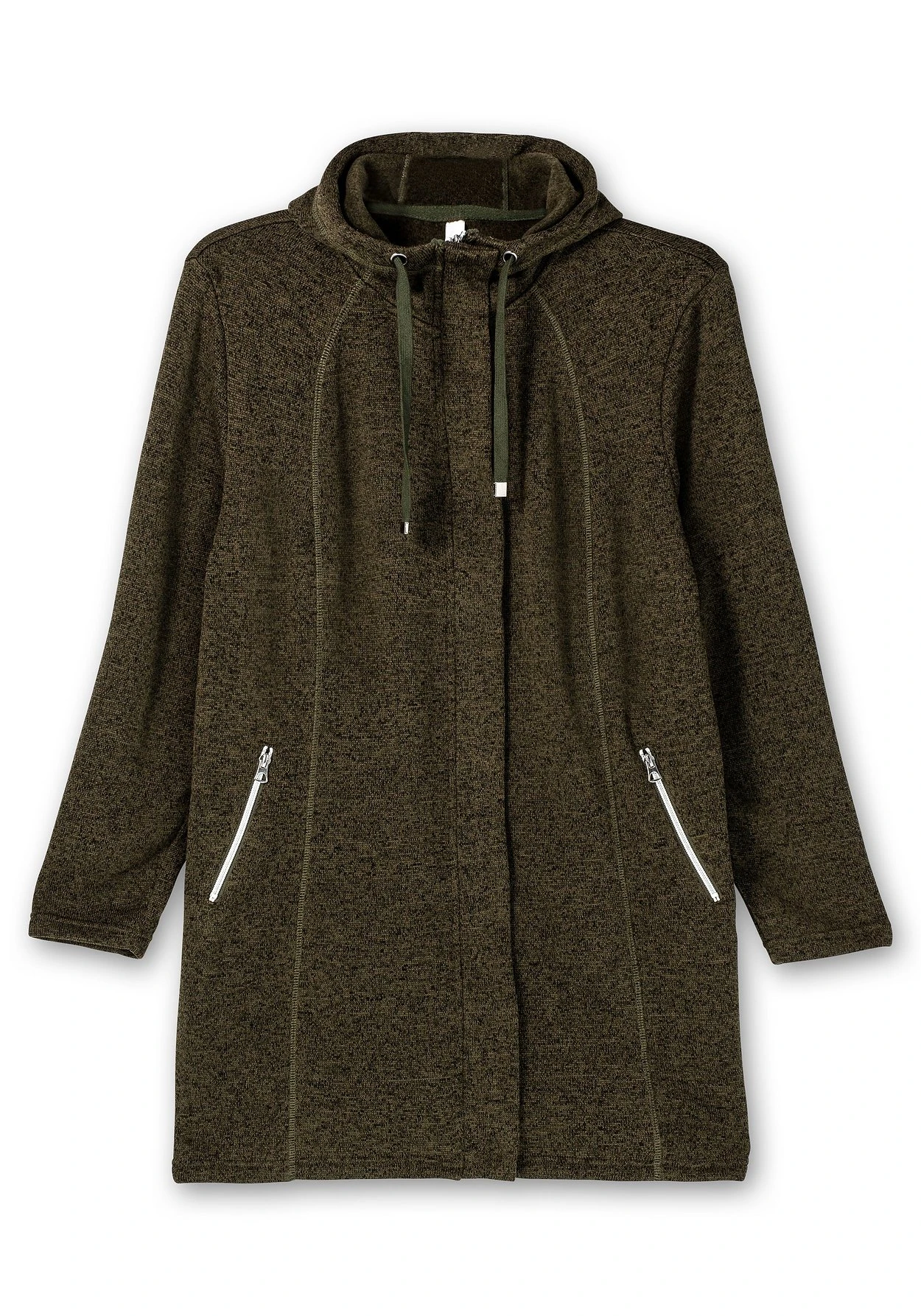 Sheego Fleecejacke Mit Kapuze, In Melange-Optik – Bild 3