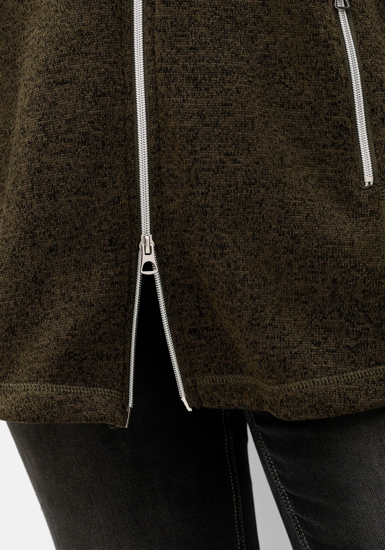 Sheego Fleeceweste Mit Stehkragen, In Melange-Optik – Bild 5