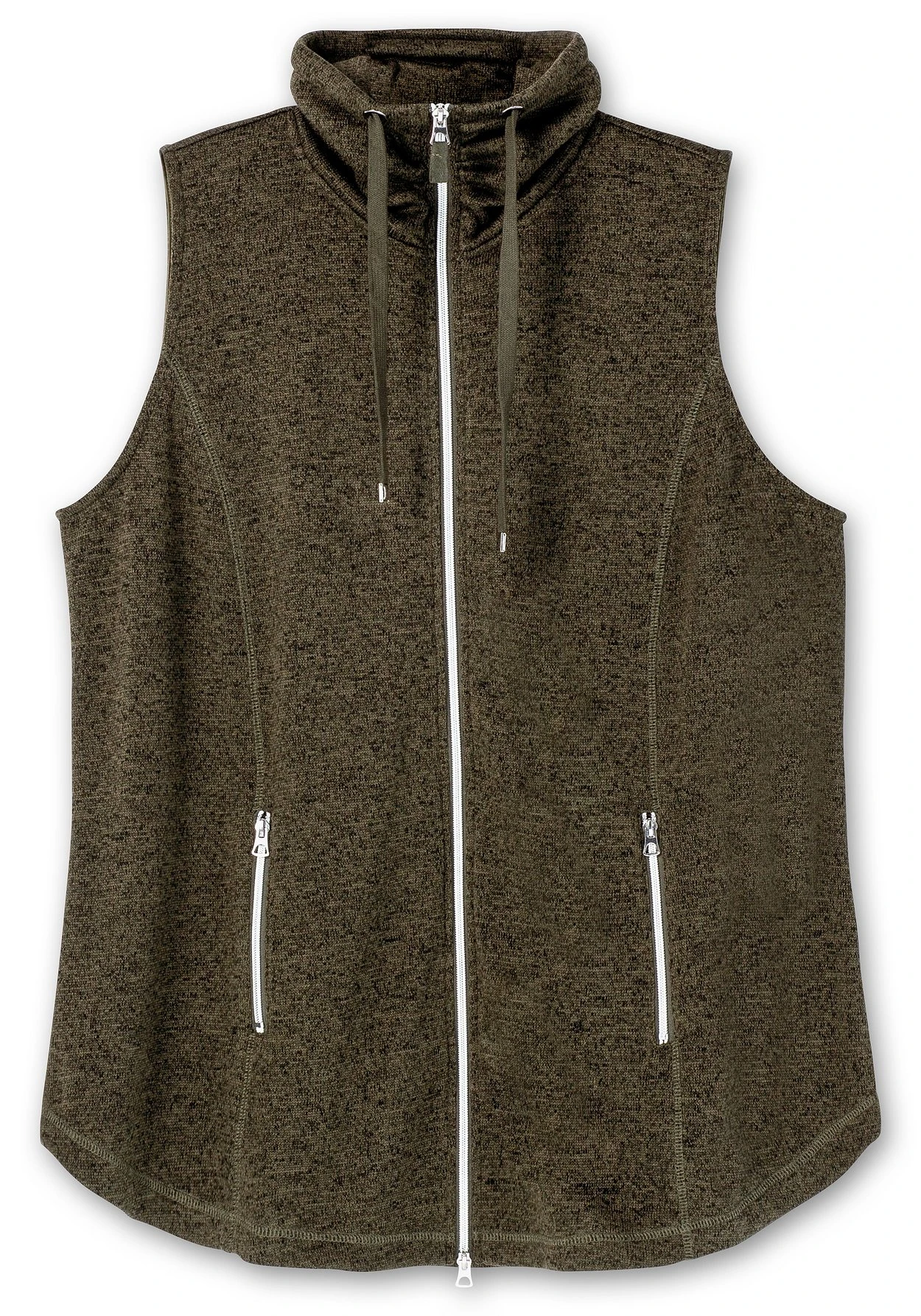 Sheego Fleeceweste Mit Stehkragen, In Melange-Optik – Bild 3