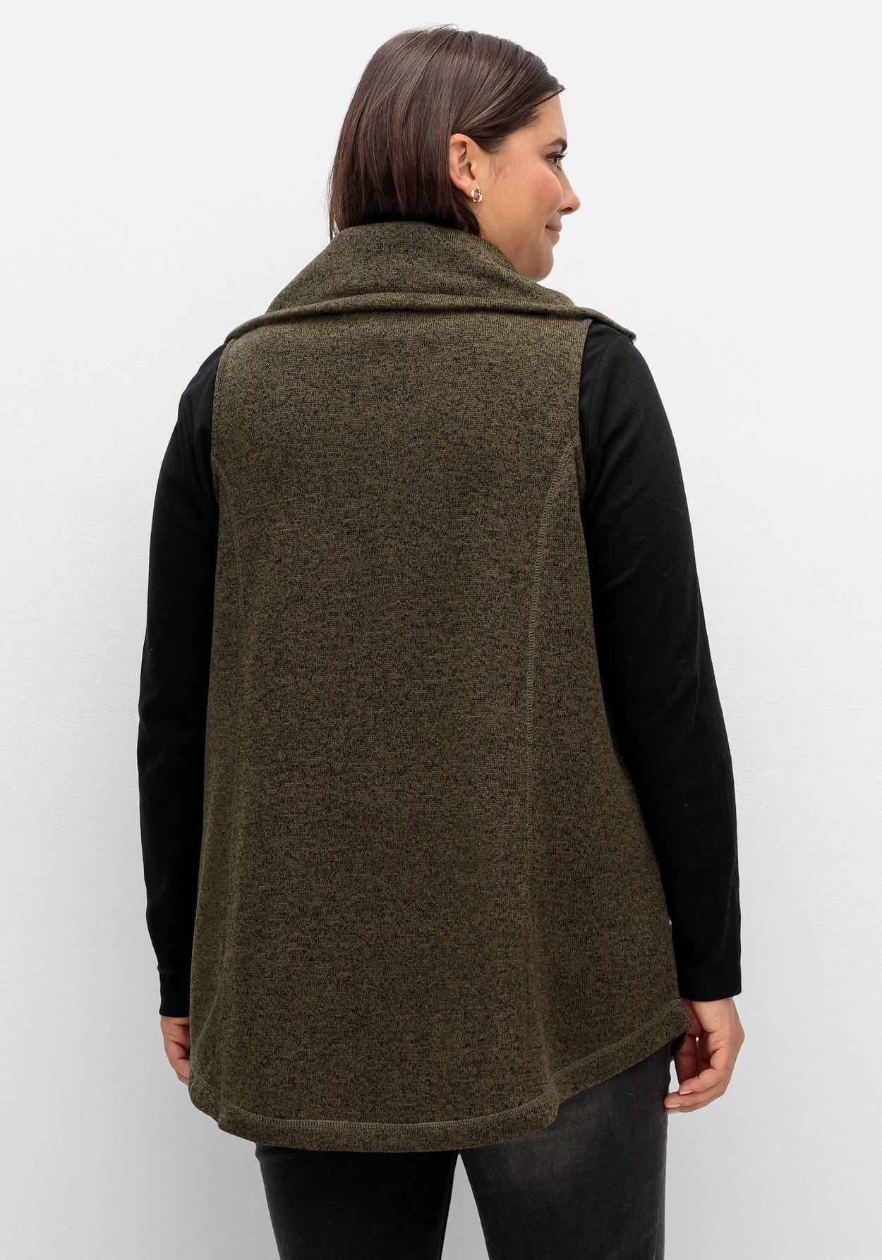 Sheego Fleeceweste Mit Stehkragen, In Melange-Optik – Bild 2