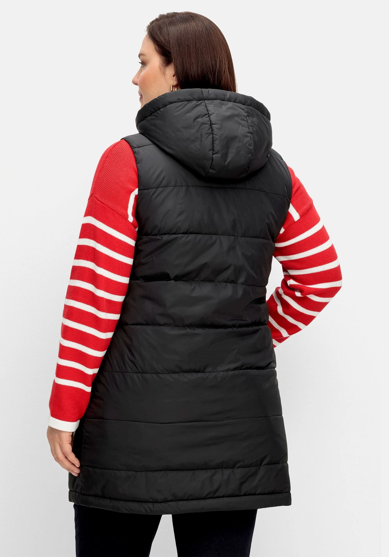 Sheego Lange Steppweste Mit Abnehmbarer Kapuze – Bild 3