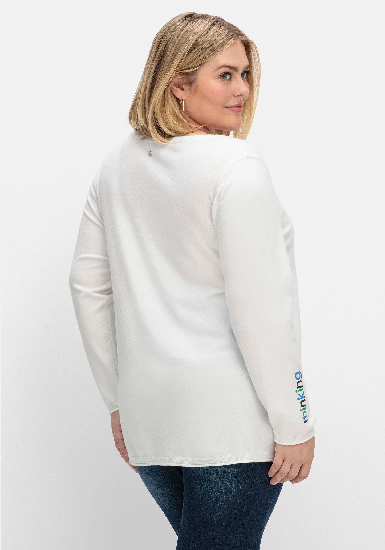 Sheego Pullover Mit Wordingprint, In A-Linie – Bild 2
