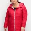 Sheego Leicht Wattierte Longsteppjacke Mit Kapuze