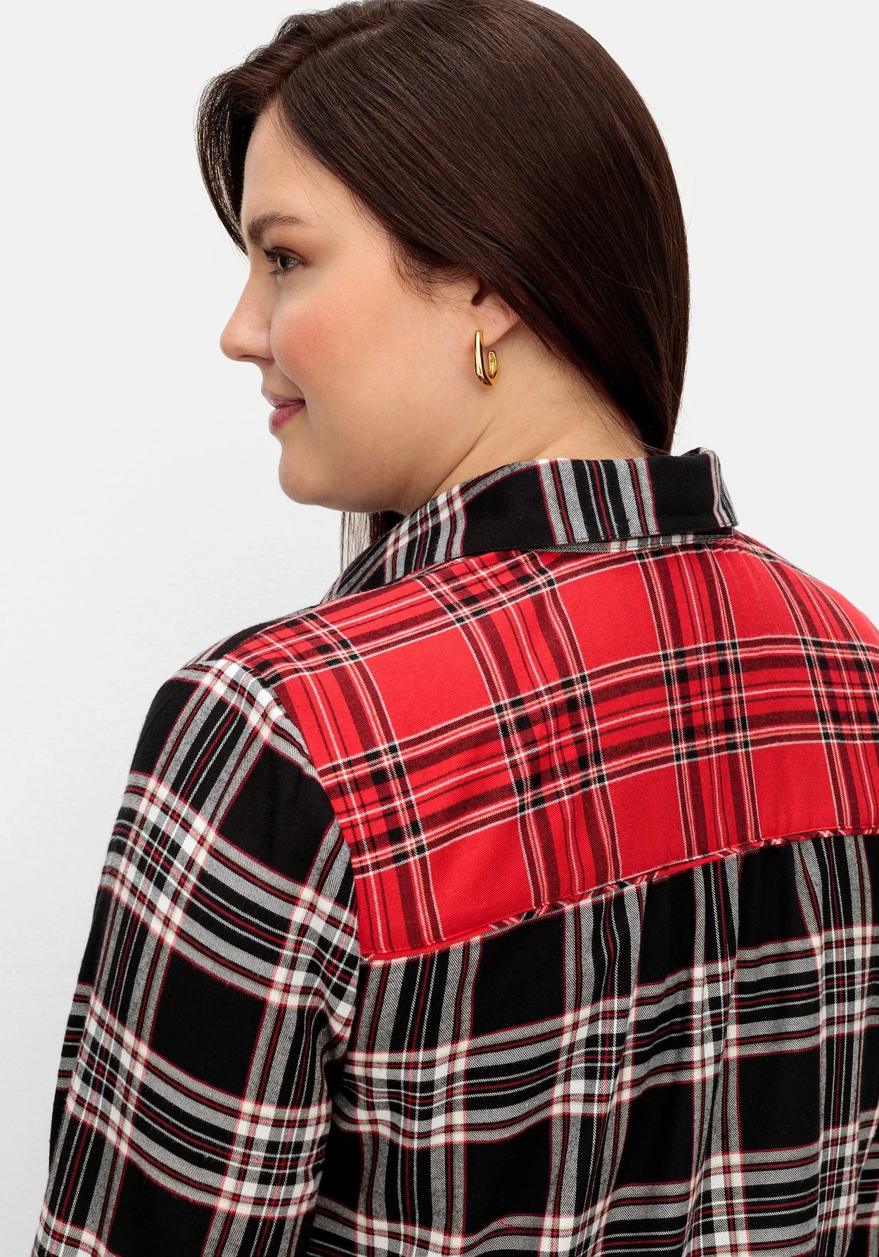 Sheego Karierte Longbluse Im Farbmix, Aus Twillqualität – Bild 5