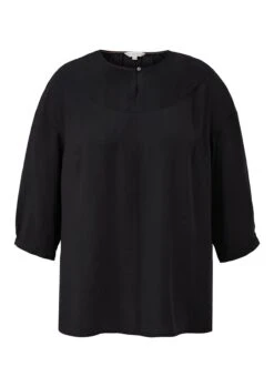 Triangle Tunika Mit Schlitz Und Knopf Am Rundhals Vorn