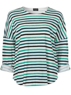 Gestreiftes Shirt Mit Krempelfunktion