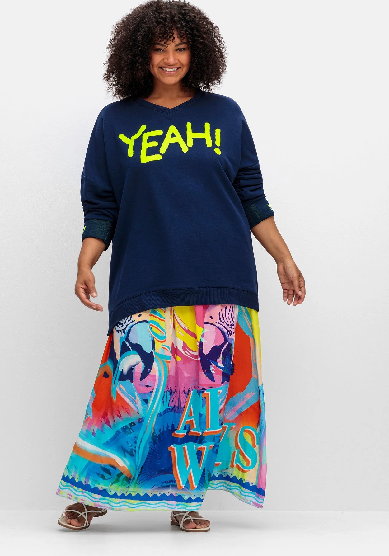 Maxirock Aus Viskose, Im Multicolor-Muster – Bild 5