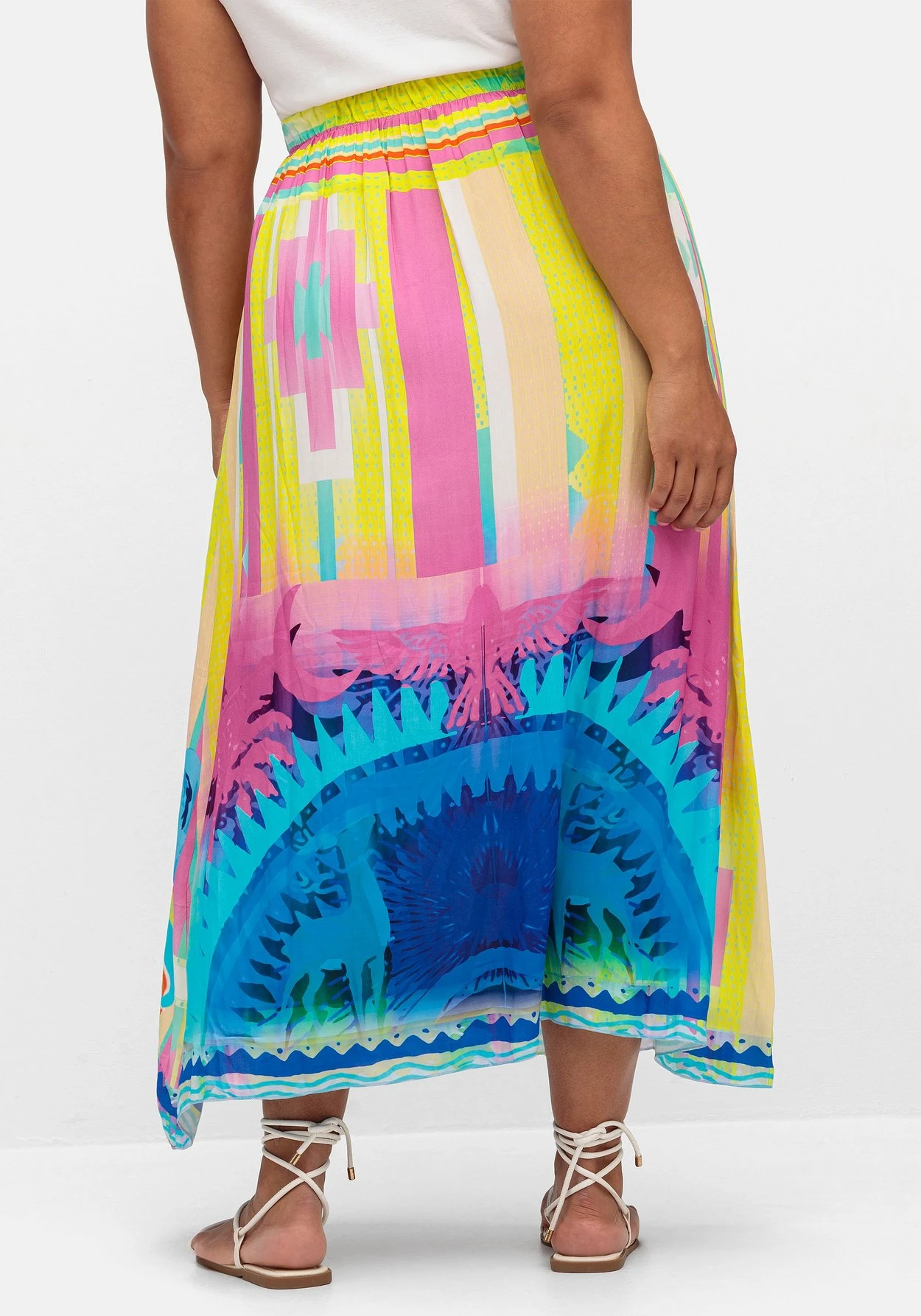 Maxirock Aus Viskose, Im Multicolor-Muster – Bild 3