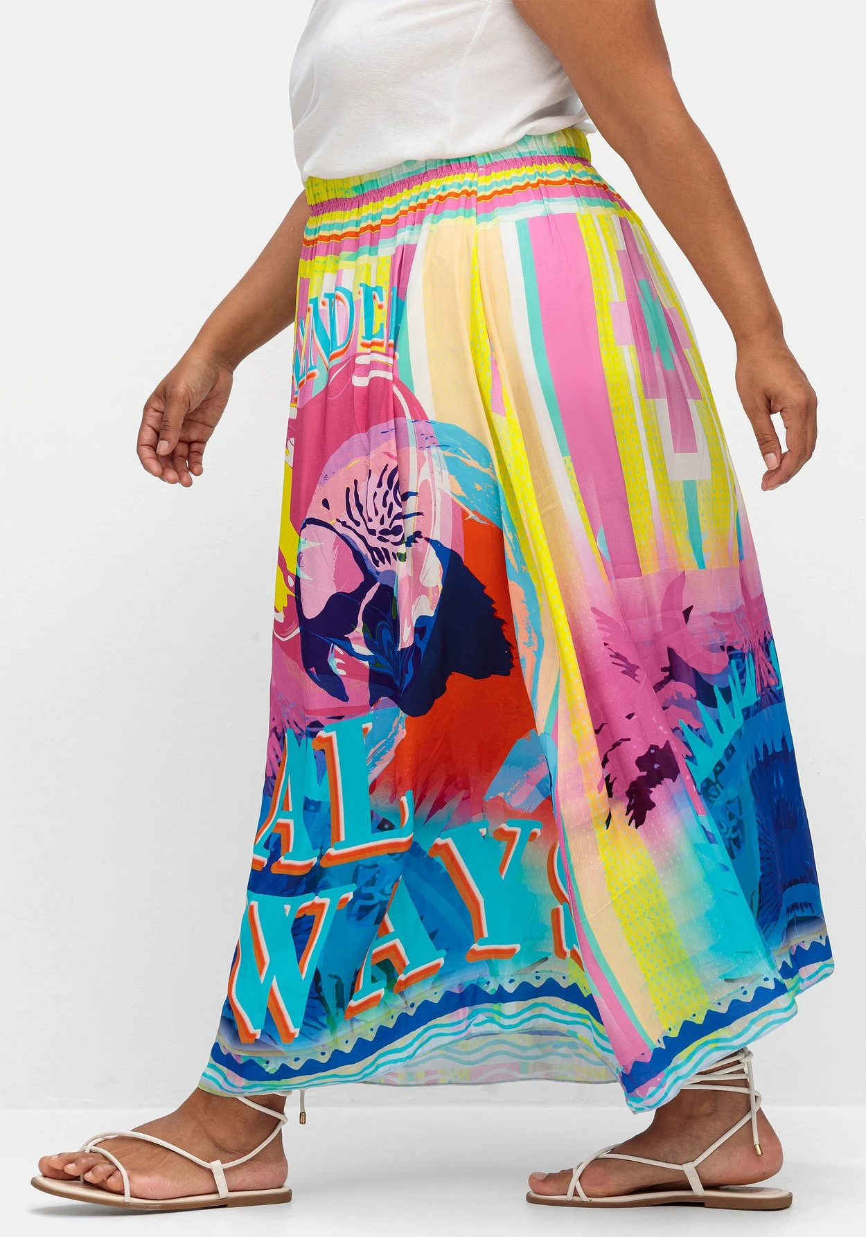 Maxirock Aus Viskose, Im Multicolor-Muster – Bild 2