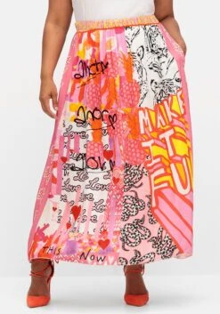 Maxirock Aus Viskose, Im Multicolor-Mustermix