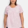 Sheego Shirt Mit Falten Am Ausschnitt Und Minimalprint